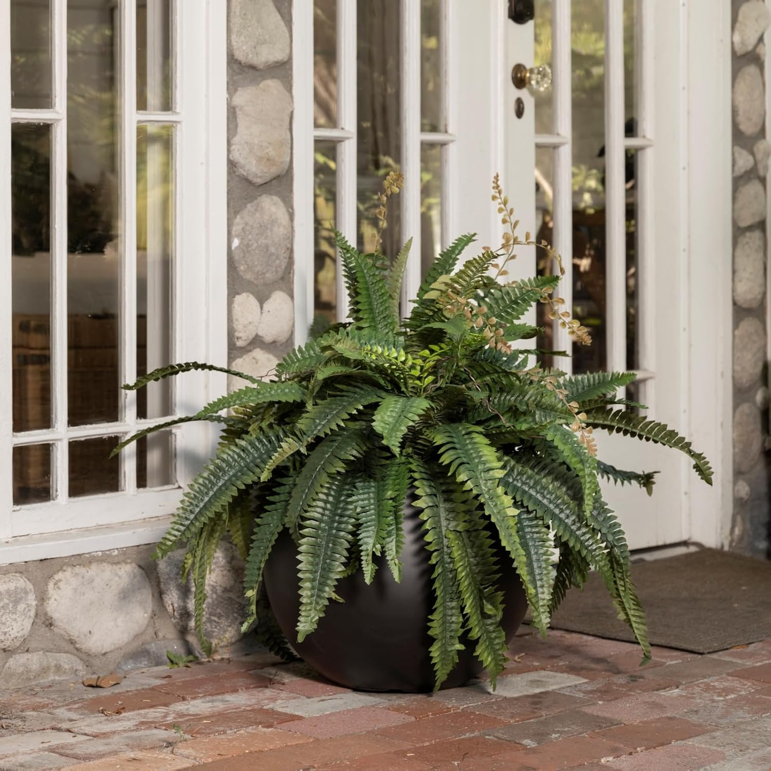 50″ Large Fake Ferns – Set of 2 Realistic Boston Ferns for Indoor/Outdoor