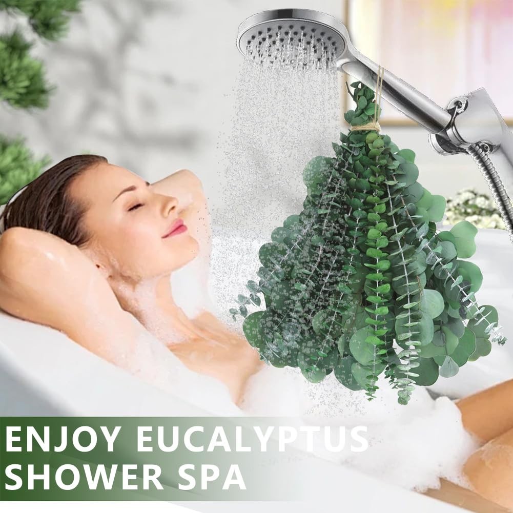 Dried Eucalyptus Stems 24pcs 17” Silver Dollar & Large Leaves for Shower – Spa