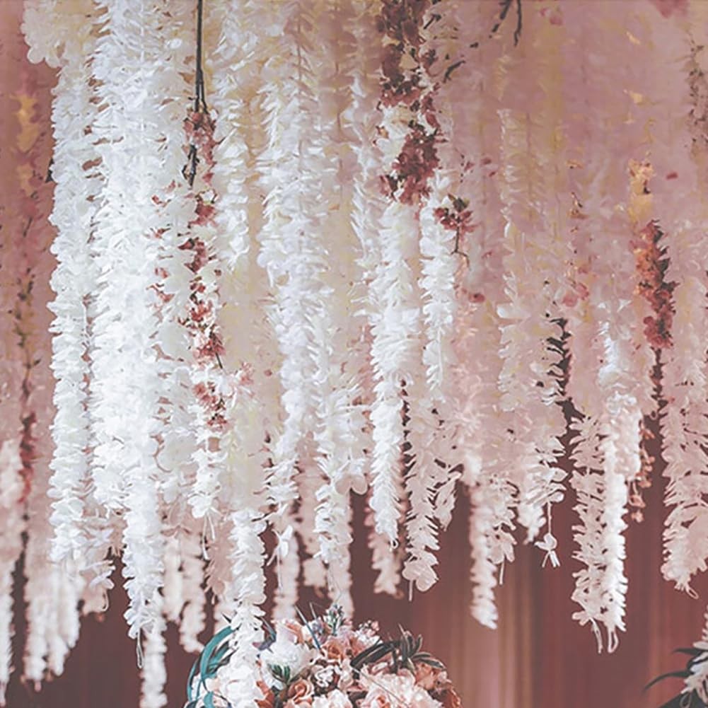 10 Pcs Artificial Flowers Hanging Garlands Fake Wisteria Vine Garland Hanging…
