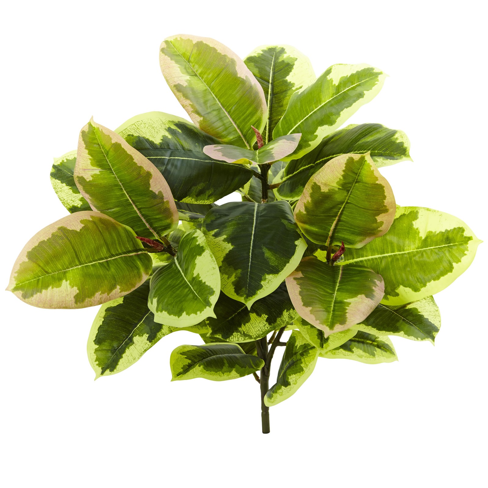 Nearly Natural 23″ Rubber Leaf Artificial Plant (Real Touch) (Set of 3) in Green