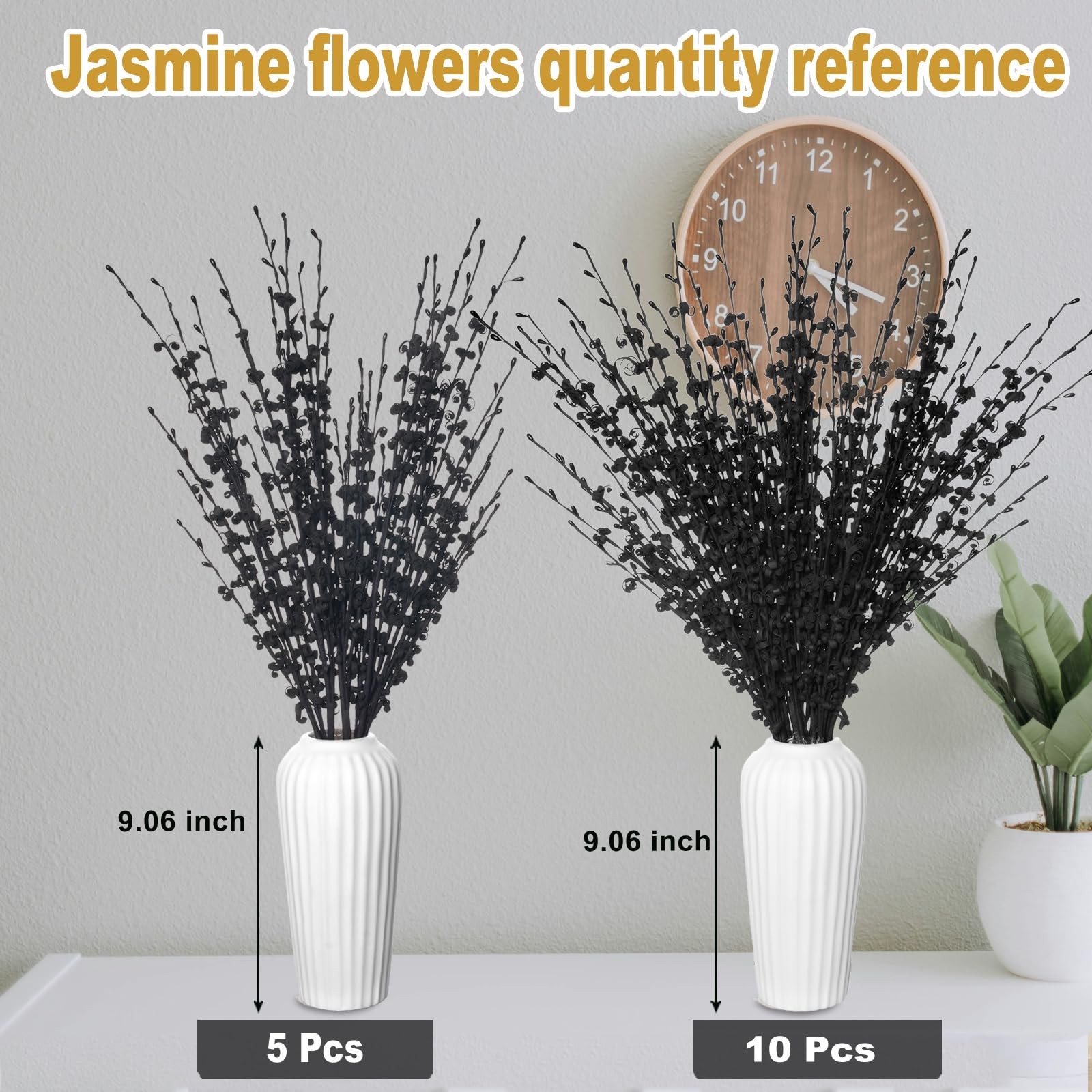 5Pcs Black Faux Long Jasmine Flowers 29.5″ Jasmine Bouquet for Home Decor