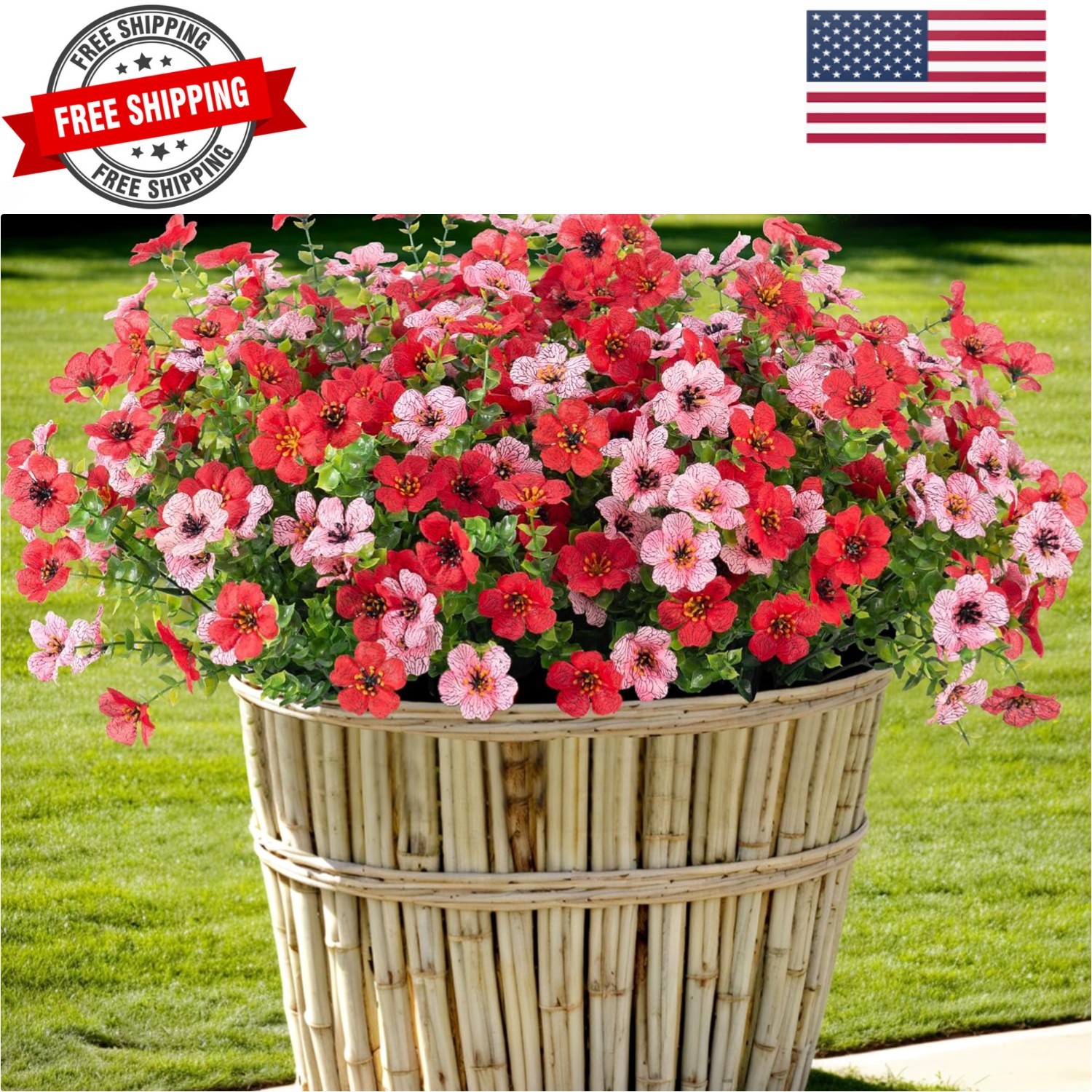 Artificial Fake Mums Flowers for Outdoor Spring Summer Decor, 12 Bundles Faux…