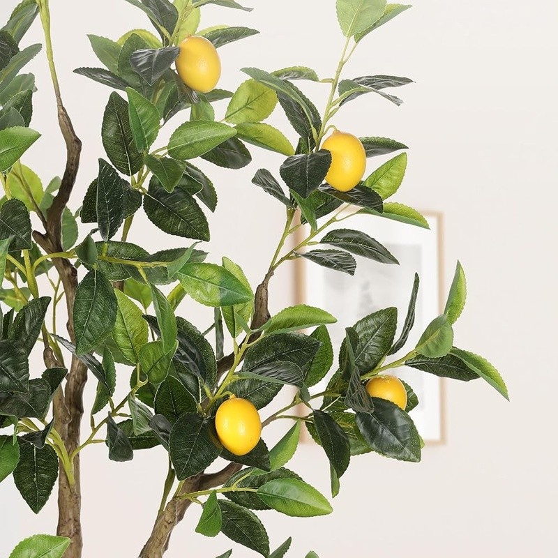 5FT Artificial Lemon Tree W/ Planter Indoor Outdoor Faux Plant Home Decor New