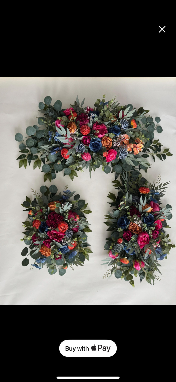 Artifical arch flowers 2 Pieces fuchsia, Navy and White