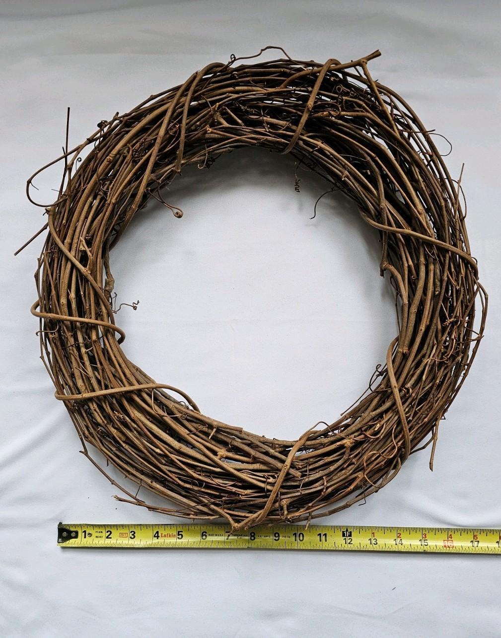 Grapevine Wreath Natural Brown 18 inch by 16 inch Craft Shape for DIY Projects