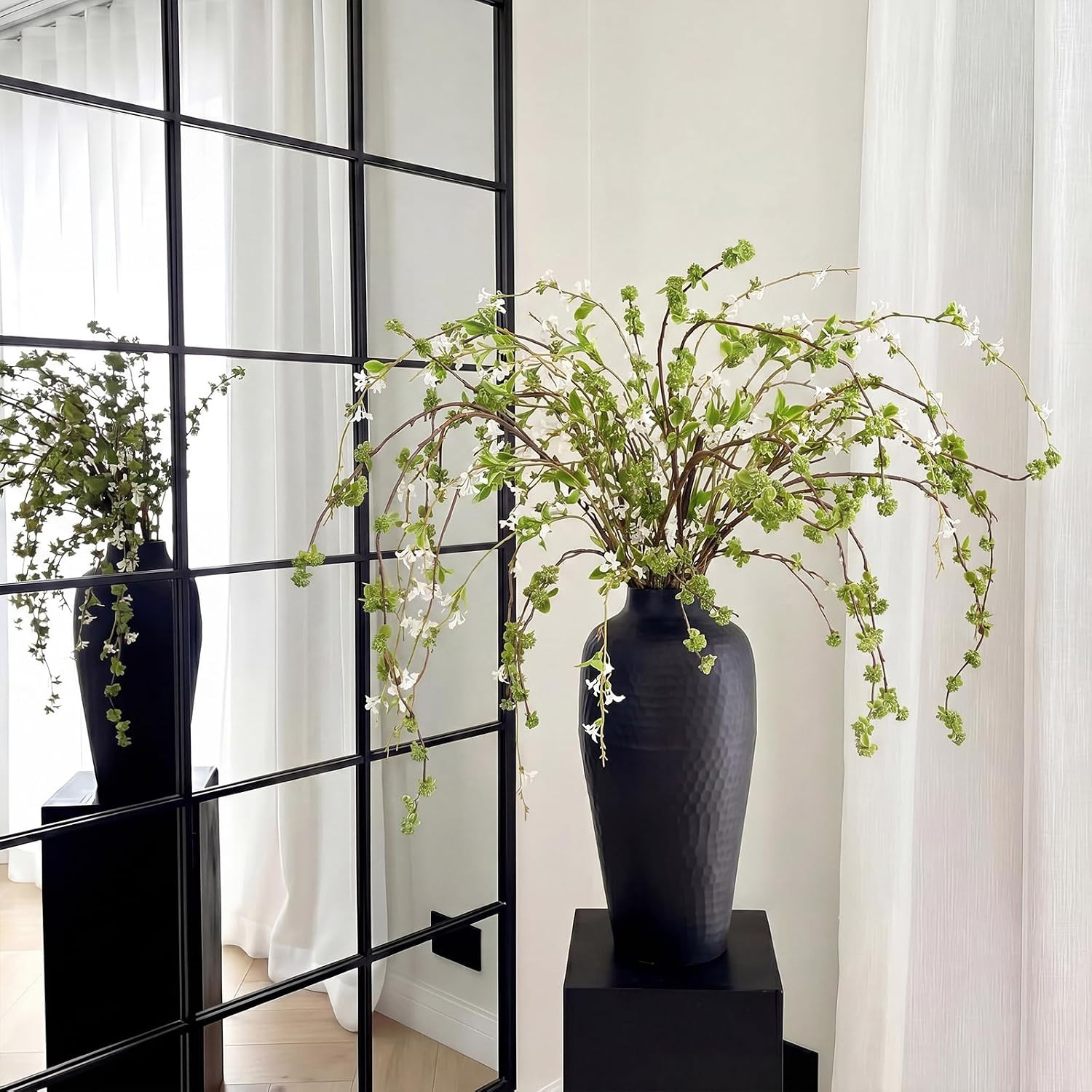 6 Pcs White Blossom Faux Branches for Home, Office, Wedding Decor