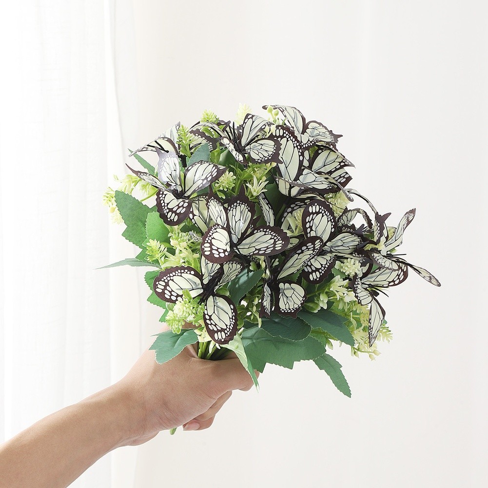 Artificial Phalaenopsis Bouquet with Butterfly Design for Home Office Decor