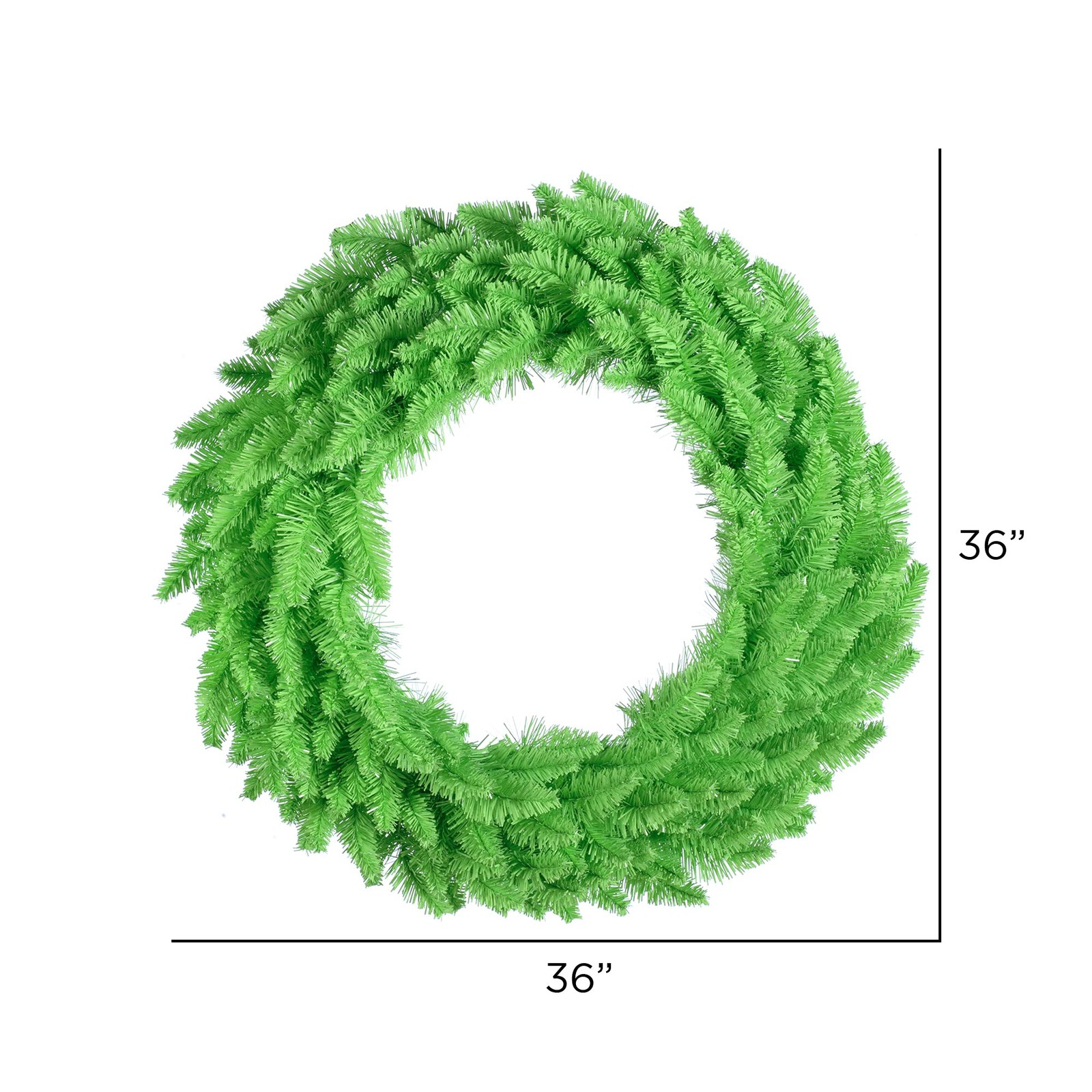 Vickerman 36″ Plastic Fir Artificial Christmas Wreath in Lime Green