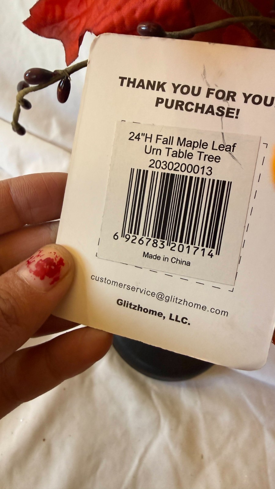 New Glitzhome 24″H Fall Maple Leaf Urn Table Tree