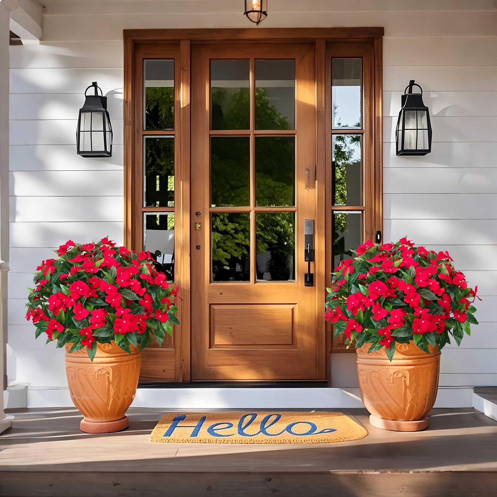 5 Pcs Artificial Flowers for Outdoors Silk Impatiens Flowers Bouquet Decorati…