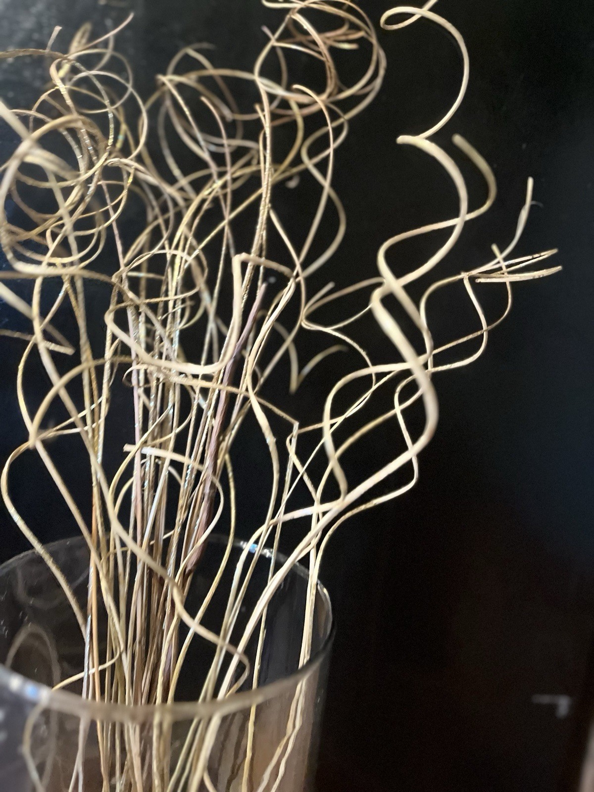 Gold Metallic Curly Willow Branches Decorative Floral Accents Vase Filler Stems