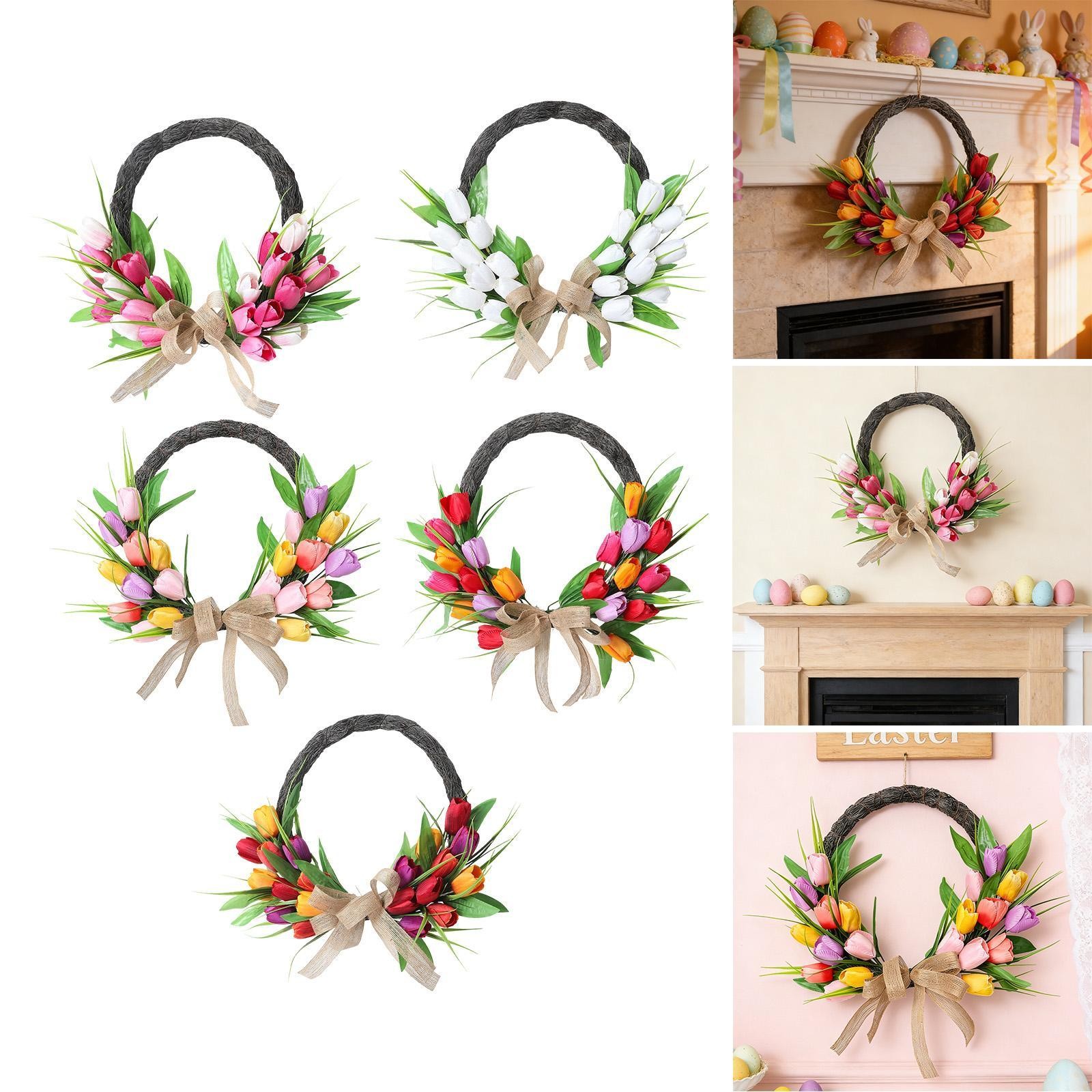 Artificial Spring Wreath 15.75inch Home Decor for New Year Office Wedding