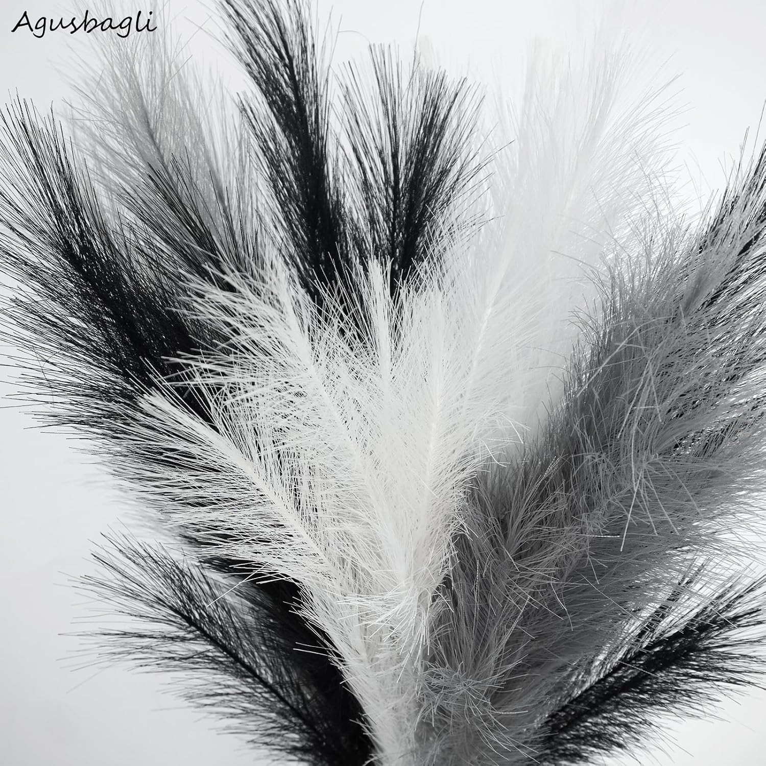 8 Pcs Black Faux Pampas Grass Decor 35“ Fluffy Tall Artificial Colored Pampas Gr