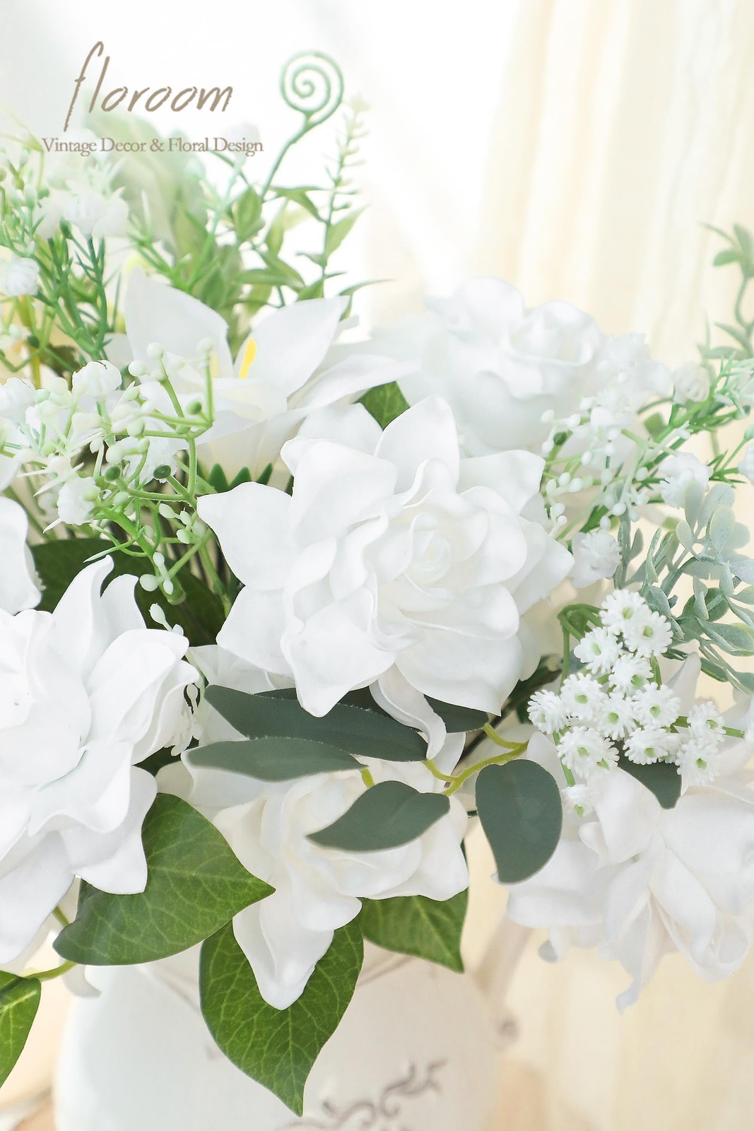 Artificial Gardenia Flowers 2.7″ 25pcs Real Looking White Foam Fake Flowers w…