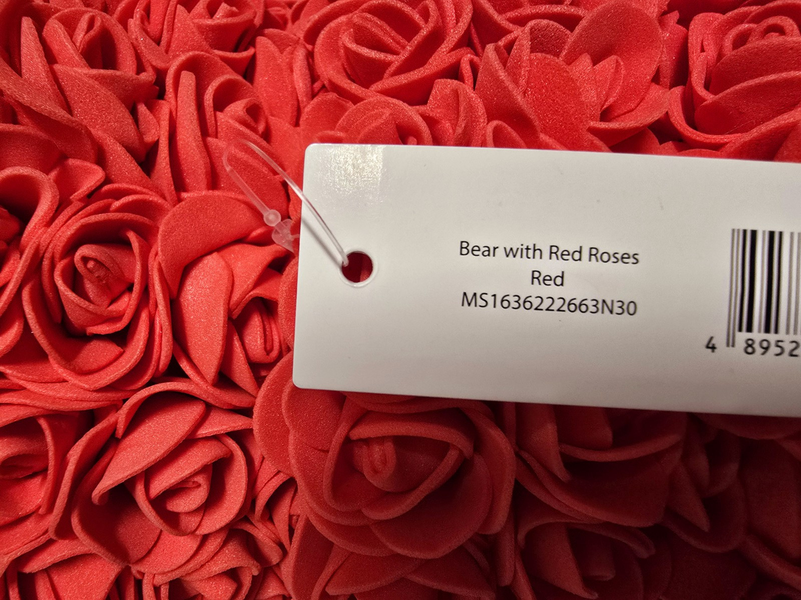 Way to Celebrate Birthday, Valentine’s, 9.25in Artificial Rose Bear, Red