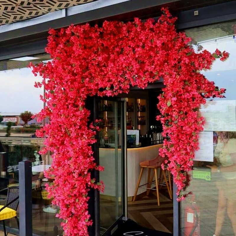 Fuchsia 80-Pack Silk Bougainvillea Stems for Weddings & Events – 45 Inches