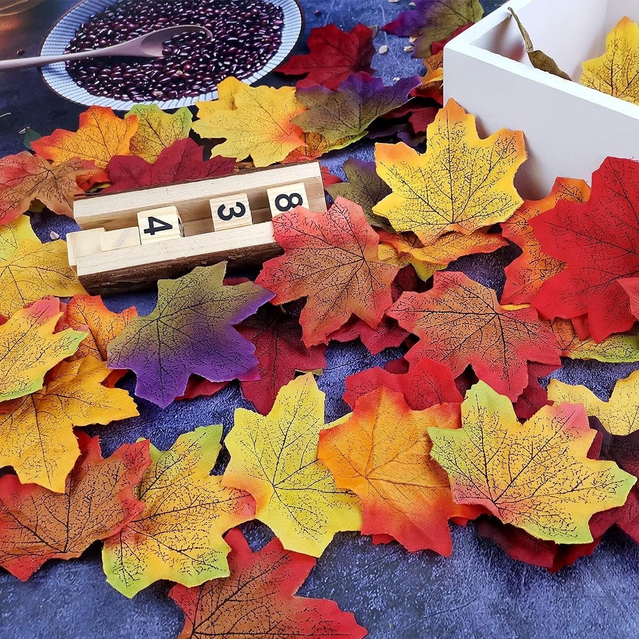 450 Pcs Artificial Fall Leaves Decoration,Fake Fall Leaves for Halloween Fall…