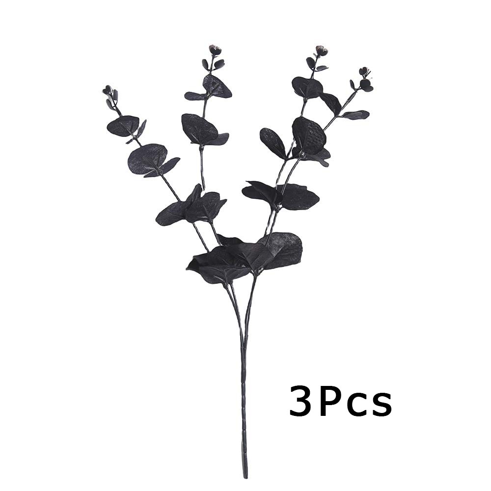 Weatherproof Sturdy 3Pcs 4-Branch Eucalyptus Artificial Flower f Halloween Decor