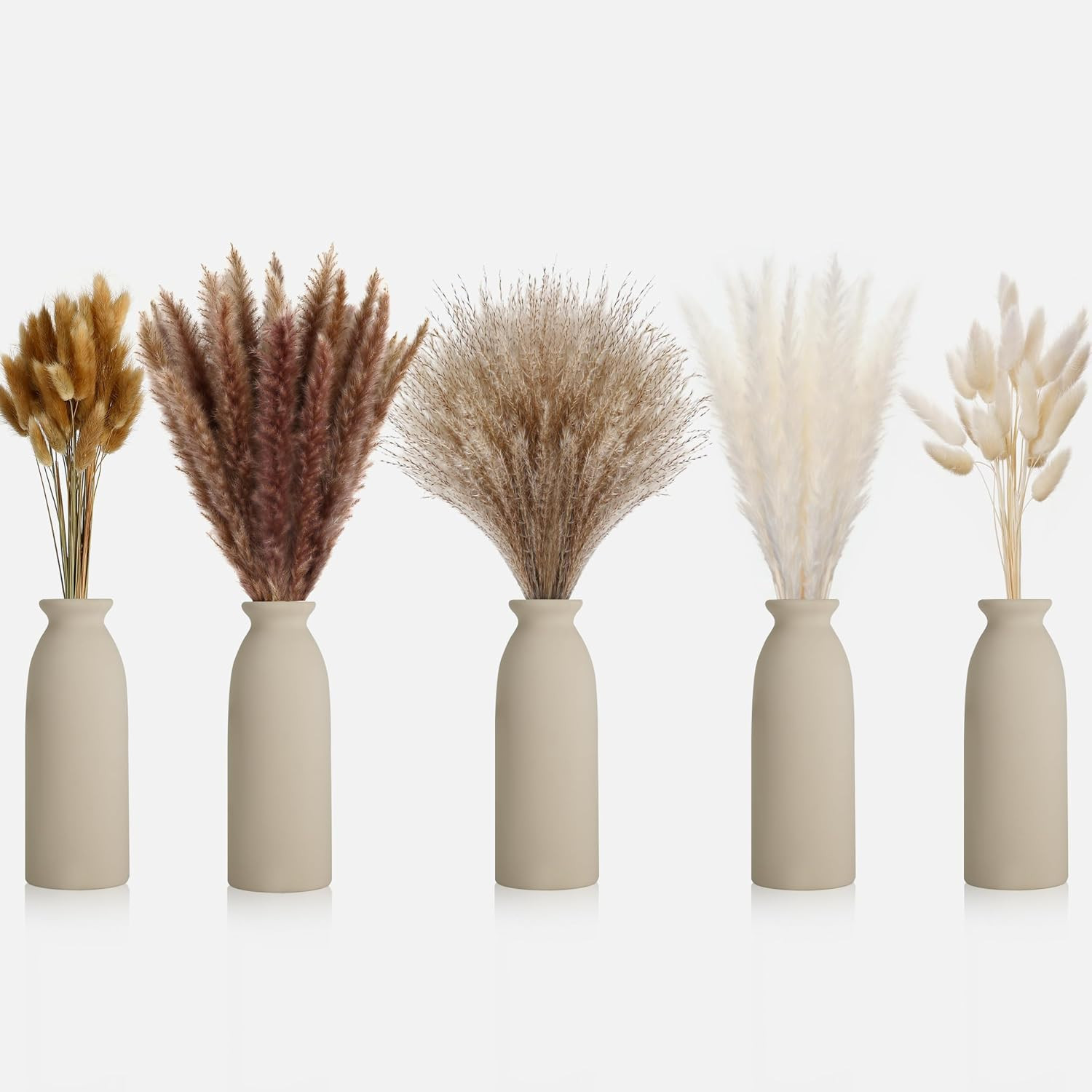 125 Stems Dried Pampas Grass Decor-Pampas Grass,Bunny Tails Grass.RusticFlowe…
