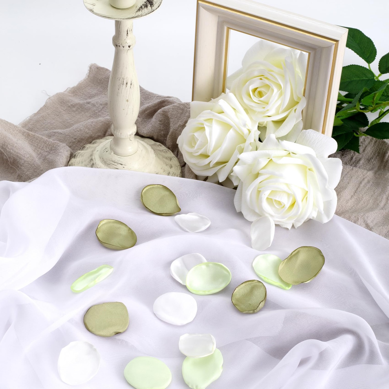 Green Silk Rose Petals Artificial Flower Scatter Wedding Party Decor 100 PCS