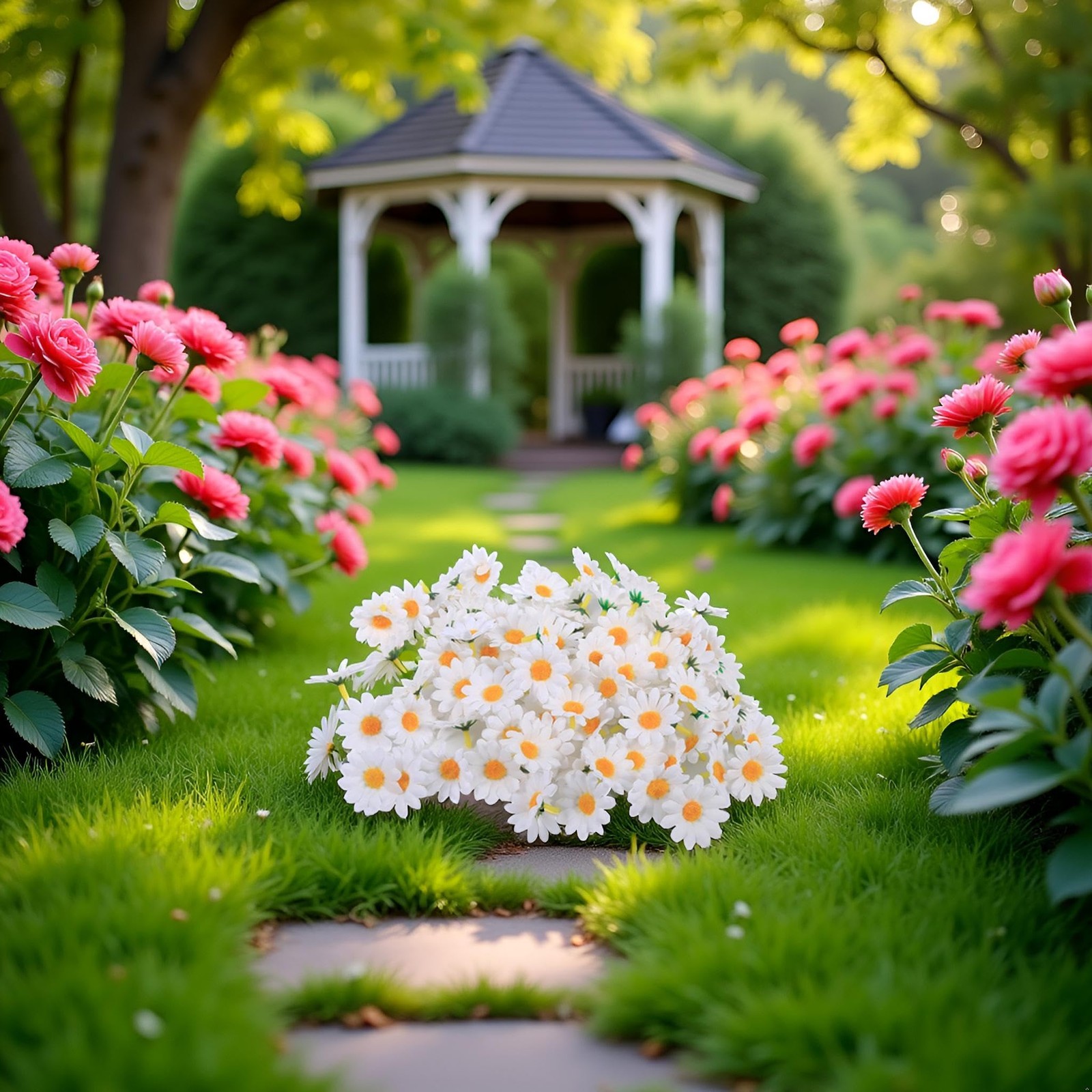 100Pcs White Artificial Daisy Heads, Silk Daisy Flower Heads, Artificial Gerb…