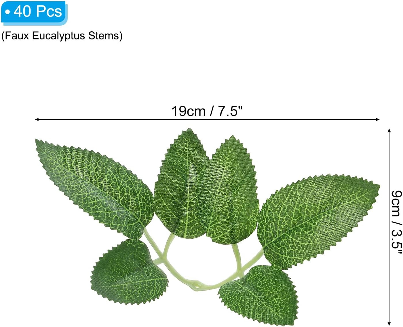 3.54X7.48 Artificial Silk Rose Leaf, 40 Pcs Artificial Greenery Leaves Fake Leav