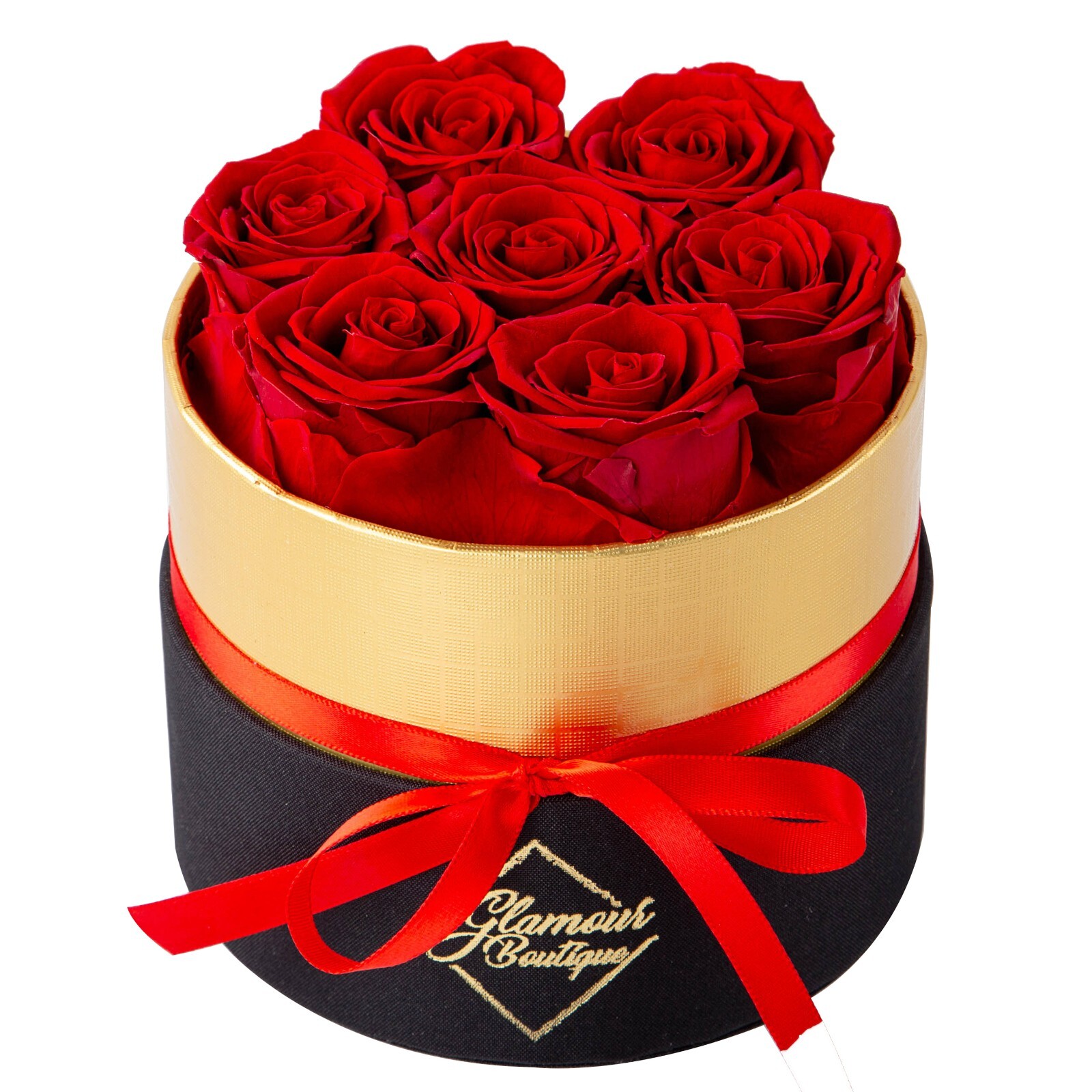 Glamour Boutique Forever Flower Gift Box: 7 Real Preserved Roses in A Box