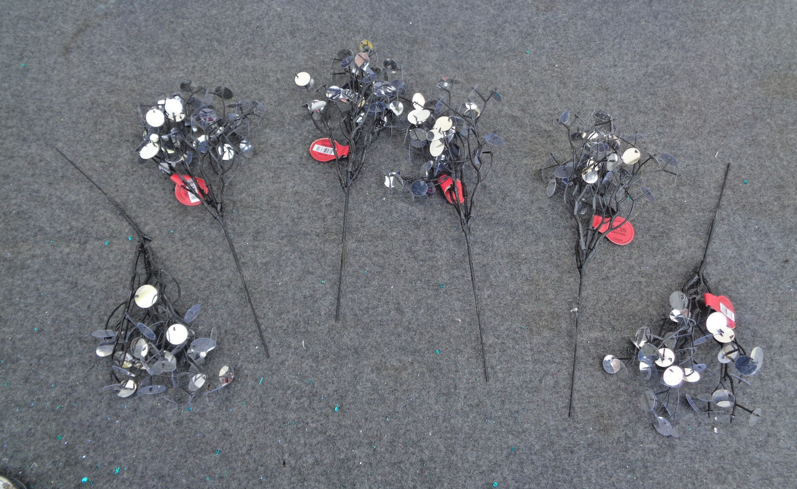 7- Sequin Craft Stems Floral Picks 10″