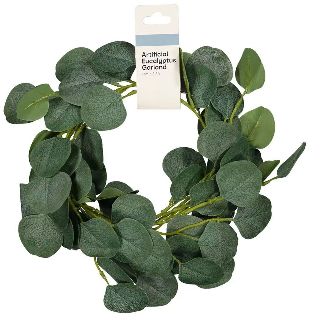 1mtr (3.3ft) EUCALYPTUS GARLAND – ARTIFICIAL, CHRISTMAS, WREATH, DECOR, GREENERY