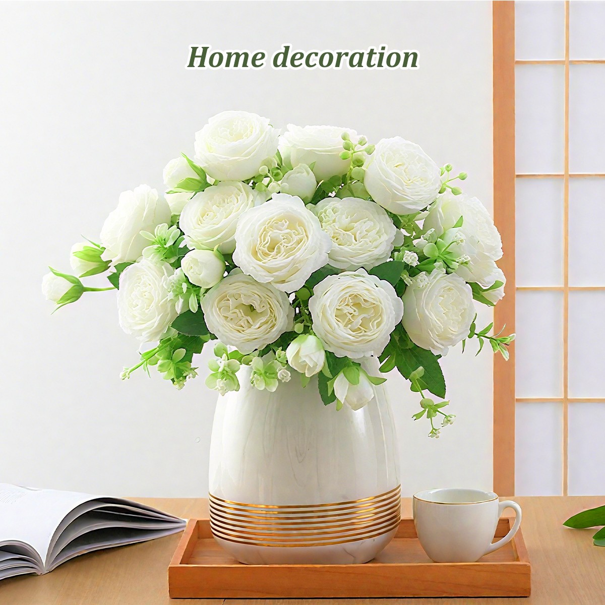 Artificial Peony Silk Flowers for Arrangement Wedding Bouquet Home Party Decor