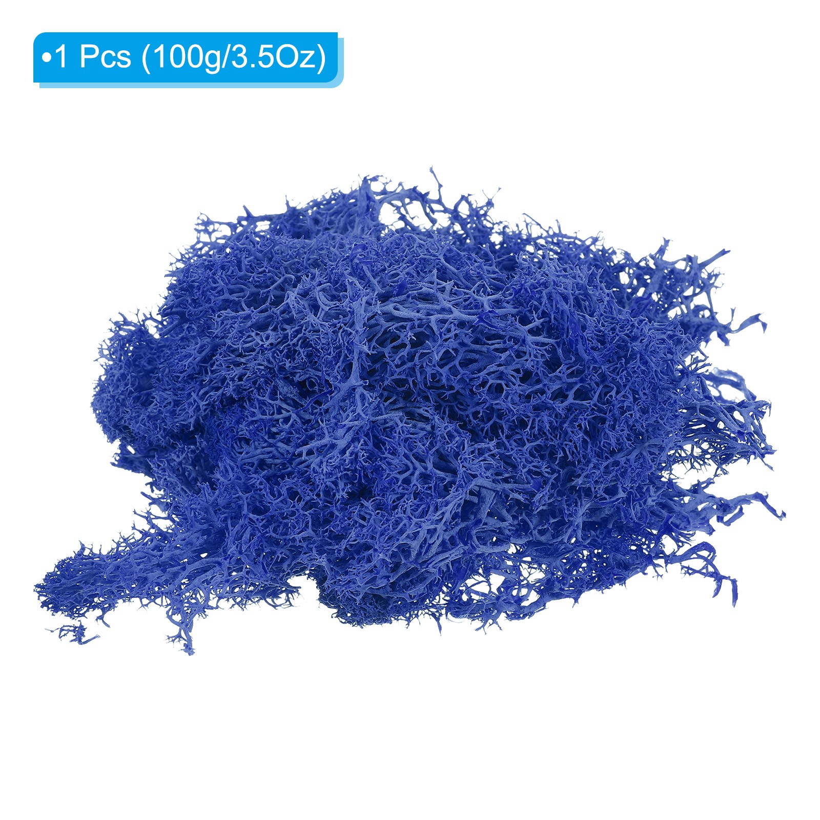 3.5 OZ Fake Moss Preserved Reindeer Moss Artificial Moss Lichen Dark Blue