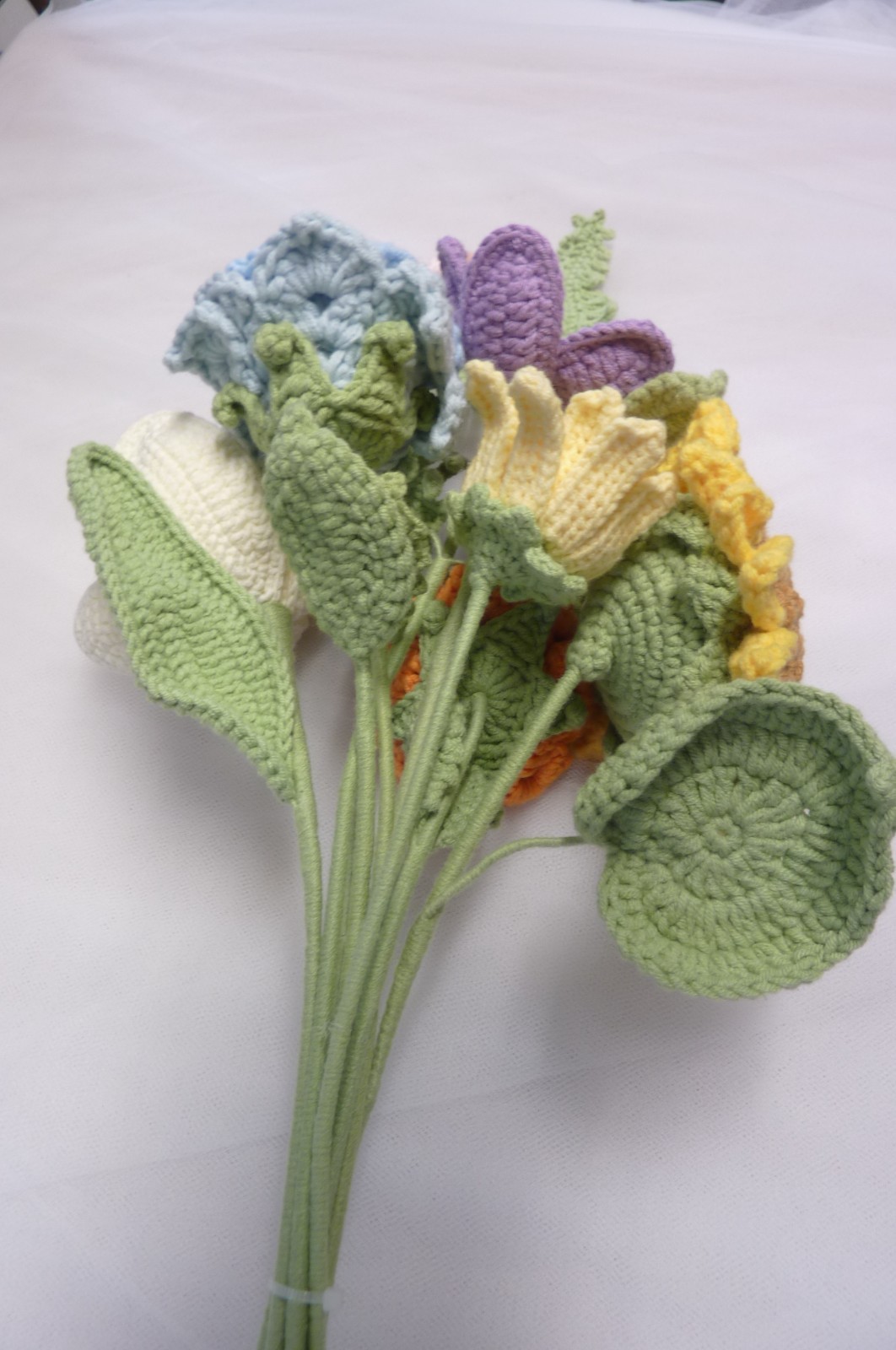 Bouquet “Mixed Flowers” – Handmade Cotton and Cotton-Blend Crochet Flowers