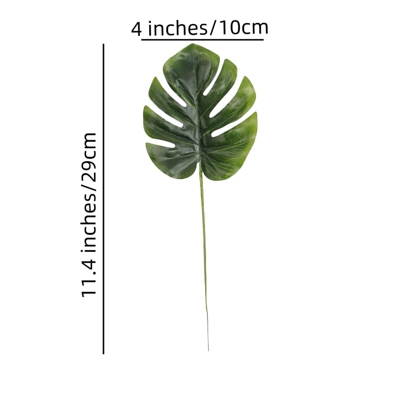 24 Pieces Mini Artificial Palm Leaves,11″ Artificial Leaves for Decoration,Ce…