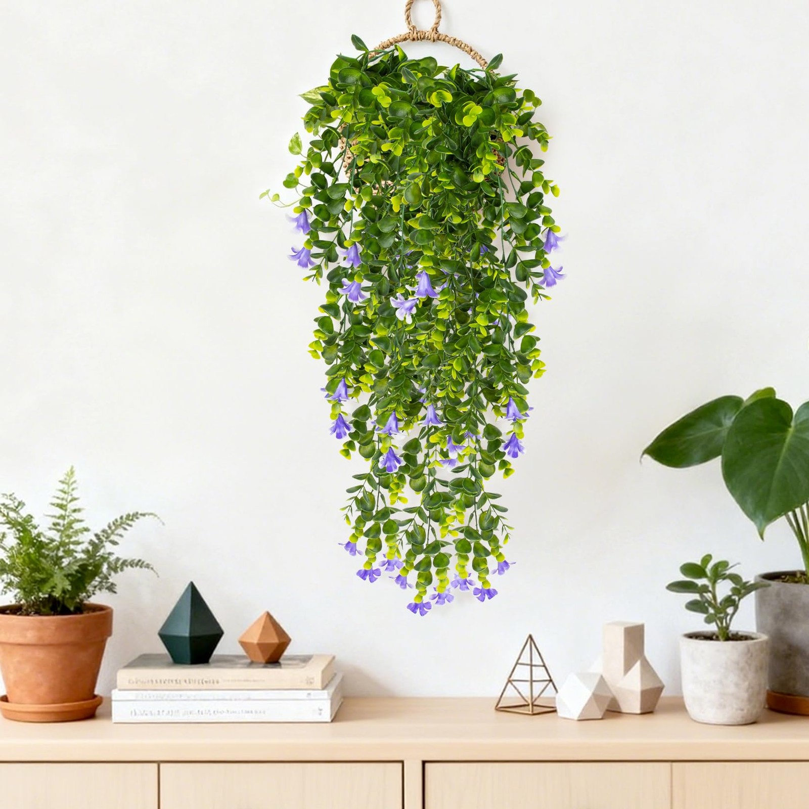 Artificial Hanging Flowers Outdoor – Morning Glory Eucalyptus Vine