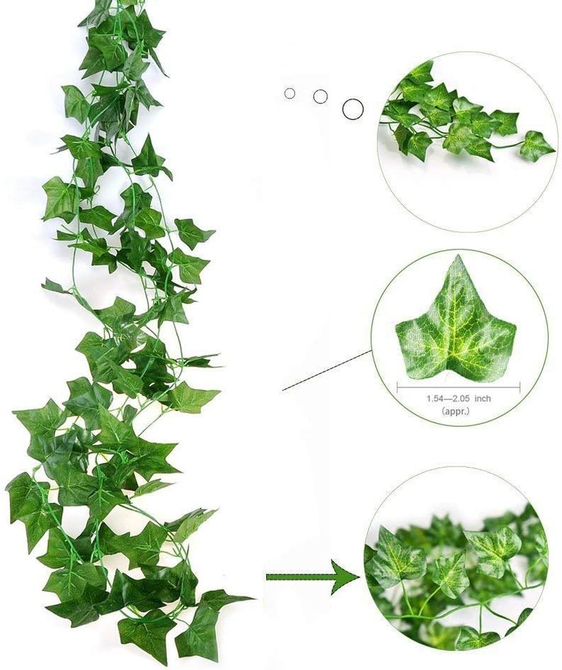 12 Tiras 84 Pies Hiedra Artificial Colgante para Boda Fiesta Jardin y Decoracion