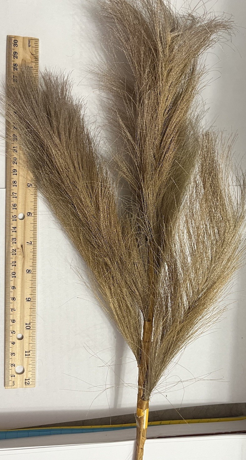 Ansemble of Faux Pampus Grass Bohemian Style Floral Arrangements about 5 Sprigs