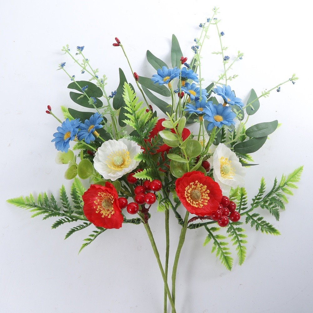 Silk Floral Stems Wedding Centerpieces Lifelike Petals Flexible Plastic Wires