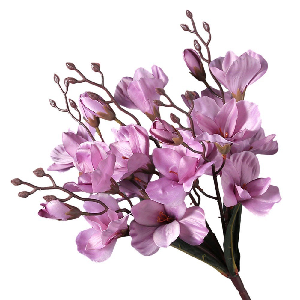 Artificial Magnolia Flower Bouquet 5 Prongs 20 Heads Beauty that Lasts