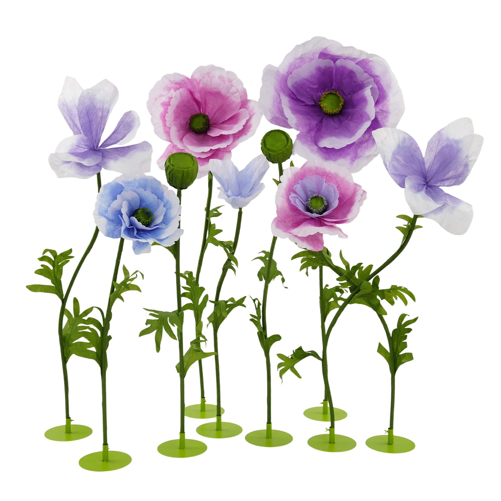 9-Piece Set of Large Fake Flowers, Artificial Flowers, Giant Artificial Flowers