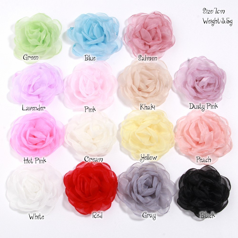 Sewing Fabric 3D Chiffon Flower DIY Chiffon Artificial Flower Burnt Edge Handmad