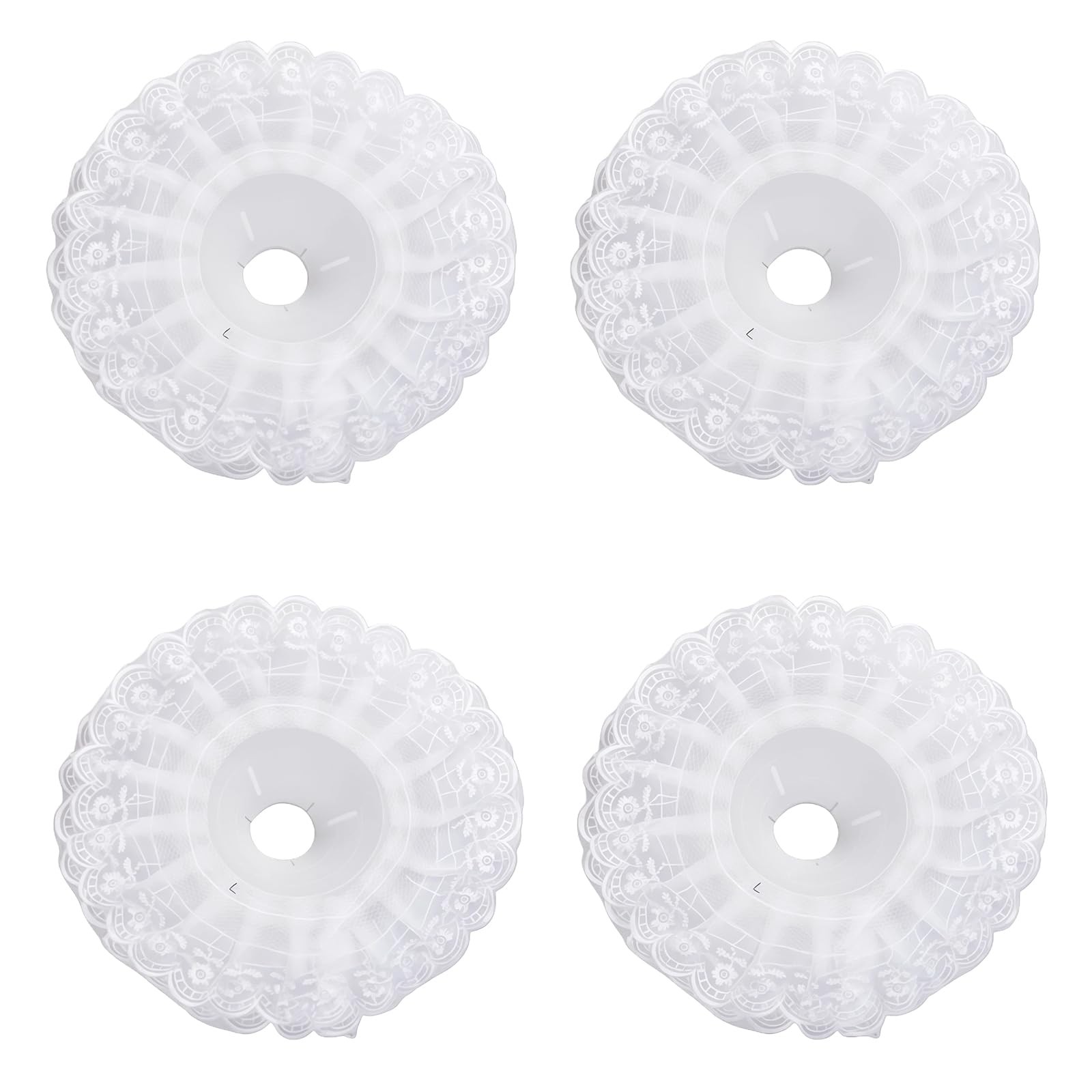 4 PCS White Lace Bouquet Collar Wedding Bridal Floral Holder Wrap DIY Decor