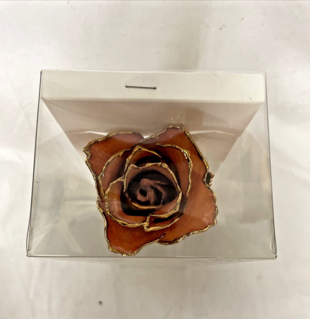 THE ETERNITY REAL ROSE FLOWER DIPPED IN 24K GOLD ORGINAL BOX TAG