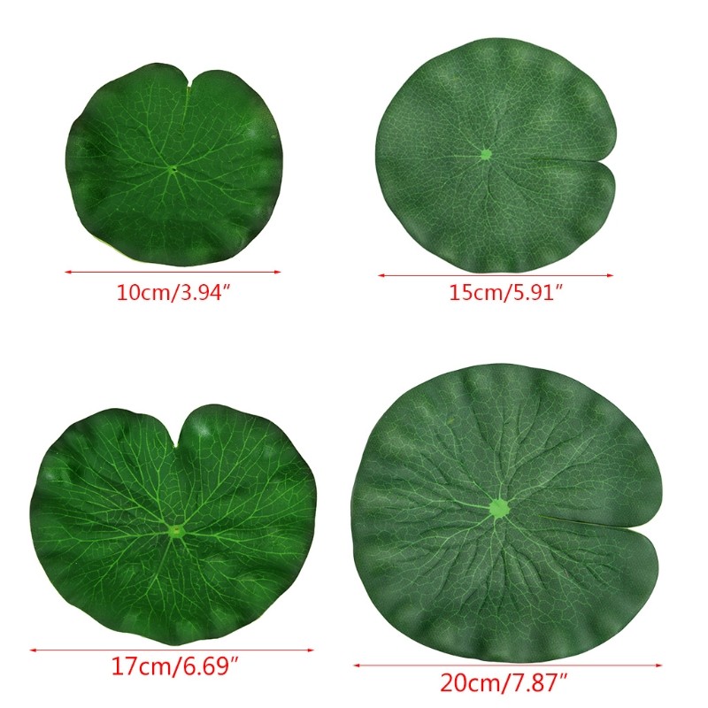 Artificial Lotus Leaves 4Pcs Floating Garden Decoration for Pond Multiple Sizes
