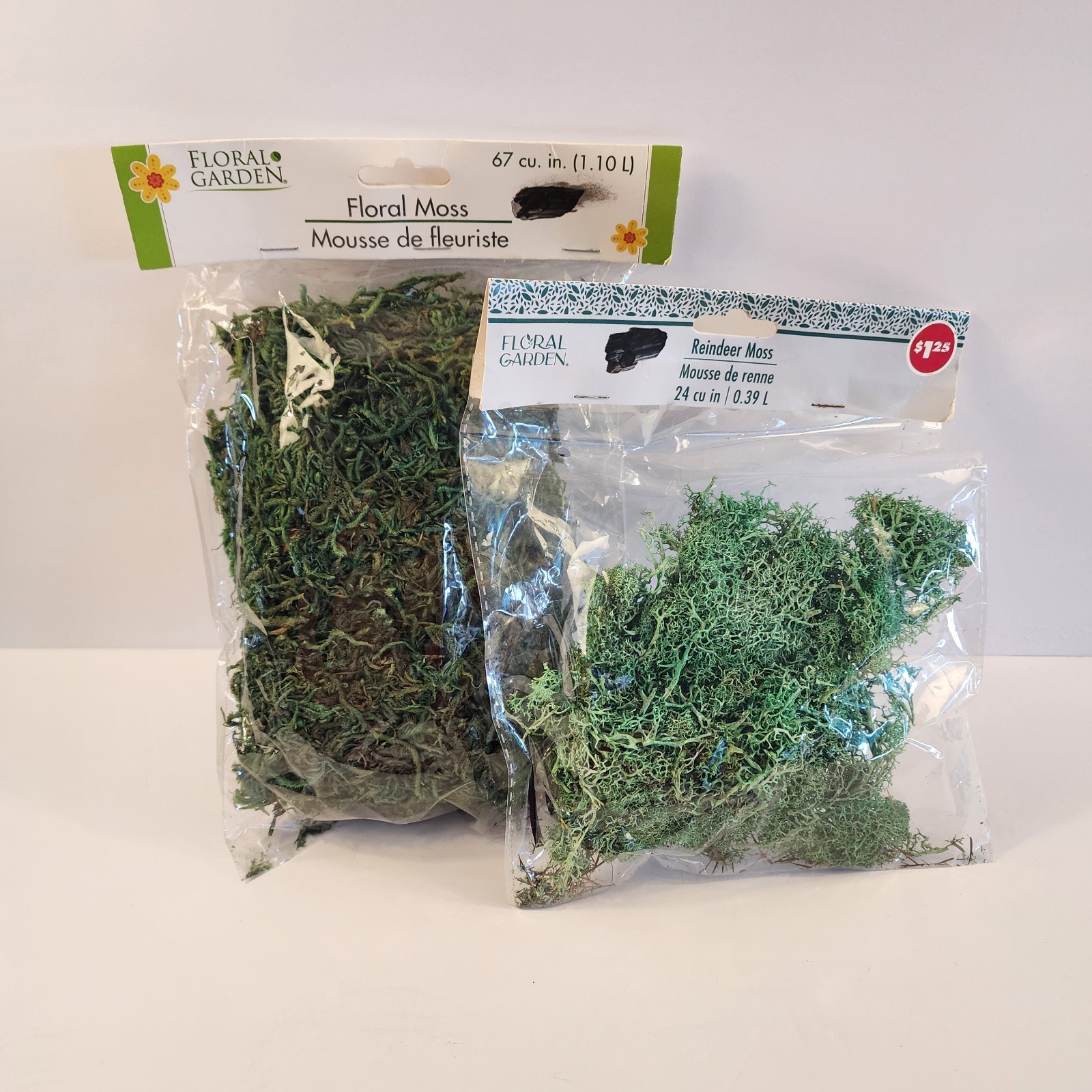 Floral Gardens; 1 Floral Moss; 1 Reindeer Moss; for Crafting/Decoration..