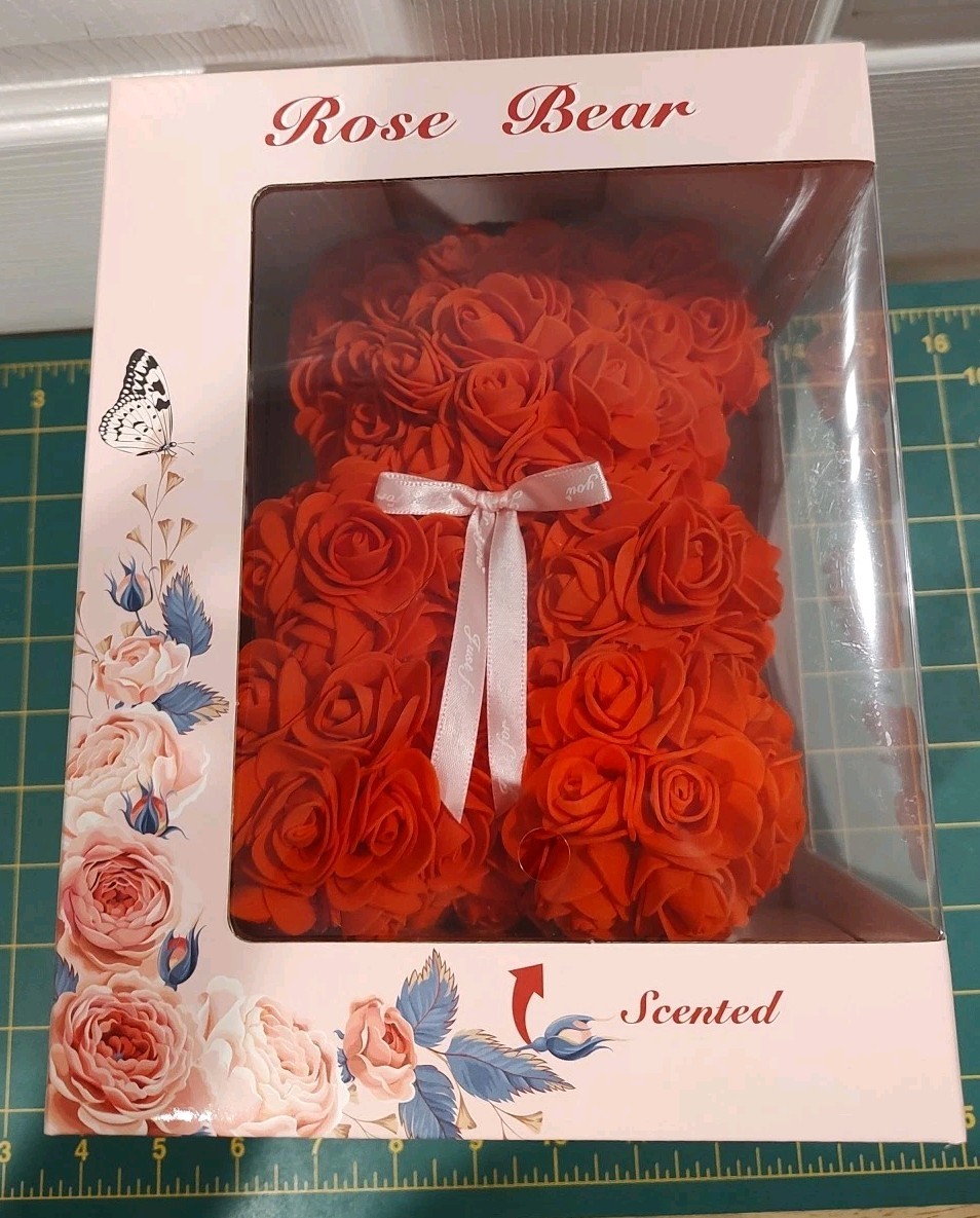 Teddy Bear Red Rose 8″ Scented Flower Bear – Perfect Gift