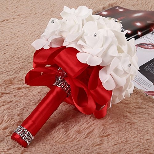 Wedding Bouquets for Bride White, Wedding Bouquet Bridesmaid，Bridesmaid Holdi…