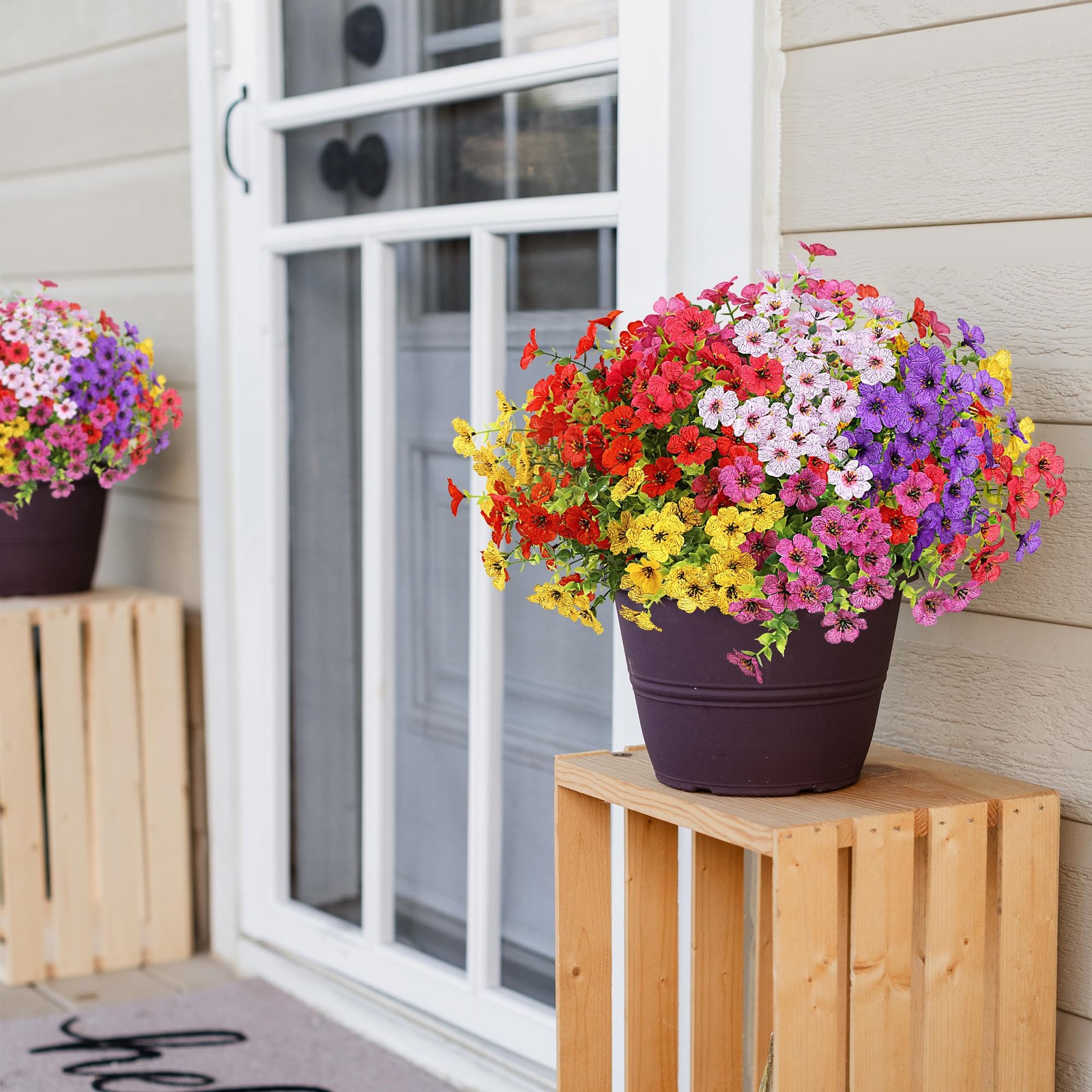 Sggvecsy Artificial Flowers for Outdoors 12 Bundles Realistic Faux Plants UV …