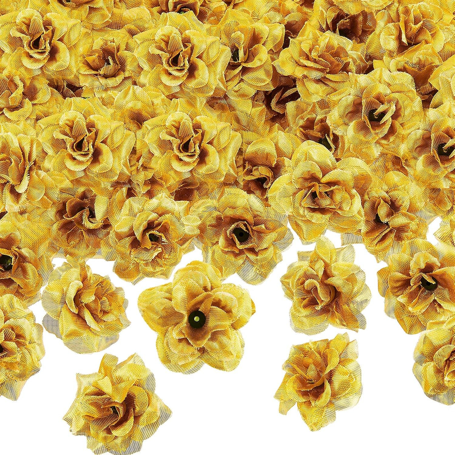 100 Pieces Artificial Roses Head 1.77 in Rose Small Silk Fake Floral for Wedding