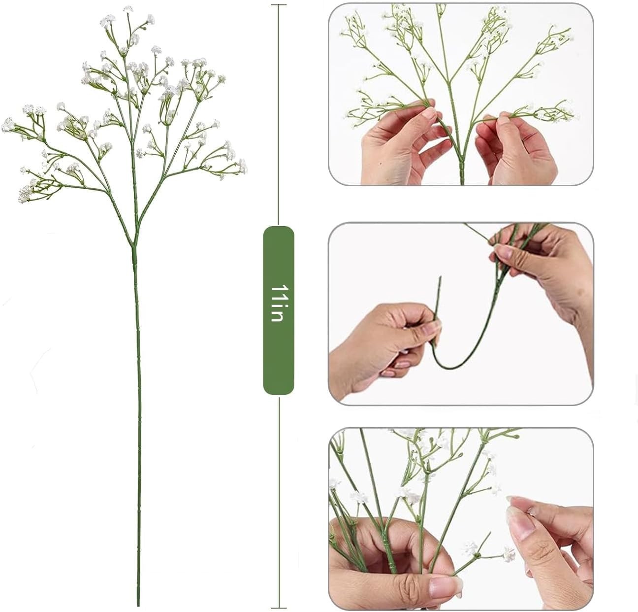 20Pcs Baby Breath Artificial Flowers Fake Babys Breath Gypsophila Flower White