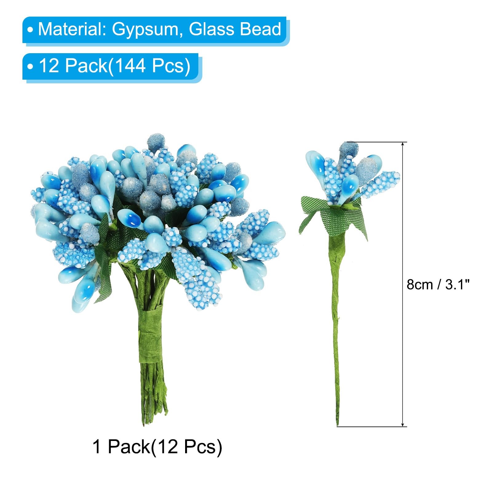 Mini Artificial Pip Picks Bunch, 144Pcs Fruit Flower Stamens for Craft DIY Wr…